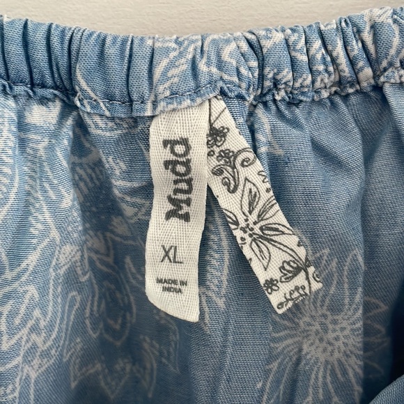 Mudd Floral Off The Shoulder Button Up Summer Sun Dress Blue/White XL #0069 - Picture 3 of 6